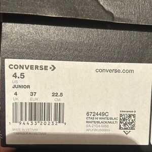 Converse CTAS Hi White and Black Sneakers